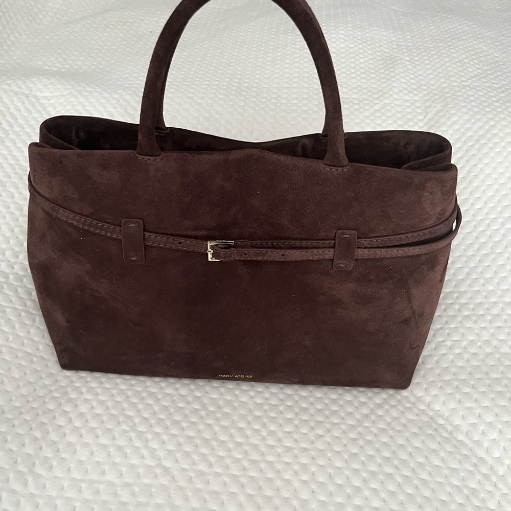 Manu Atelier Le Cambon 35 Brown Suede Tote Bag